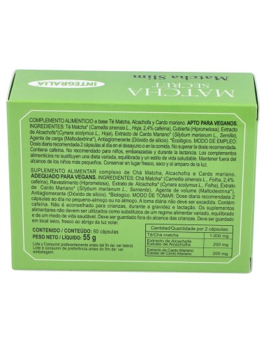 Té Matcha + Alcachofa + Cardo Mariano Integralia 60 Capsulas