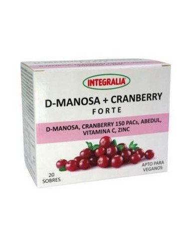 Integralia D-Manosa+Cranberry Forte Abedul Vit C Zinc 20 Sobres
