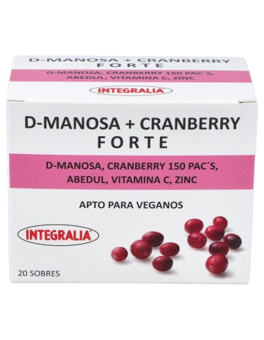 Integralia D-Manosa+Cranberry Forte Abedul Vit C Zinc 20 Sobres