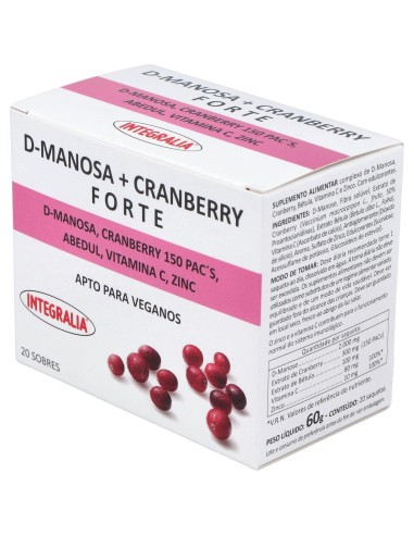 Integralia D-Manosa+Cranberry Forte Abedul Vit C Zinc 20 Sobres