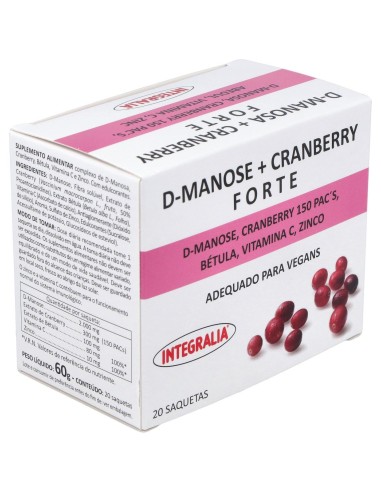 Integralia D-Manosa+Cranberry Forte Abedul Vit C Zinc 20 Sobres