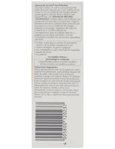 Eucerin Sun Gel Creme Oil Control Dry Touch Spf50+ 50Ml
