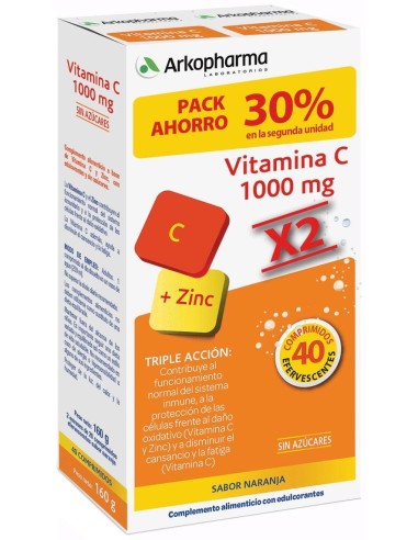 Duplo Arkopharma Arkovital Vitamina C 1000 Mg + Zinc, 2 Uds