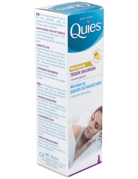 Quies Spray Bucal Antirronquidos Miel Y Limón 70Ml