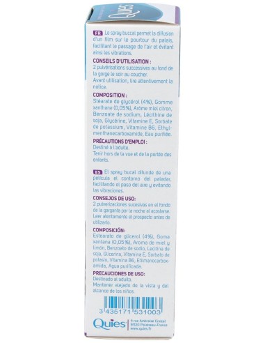 Quies Spray Bucal Antirronquidos Miel Y Limón 70Ml