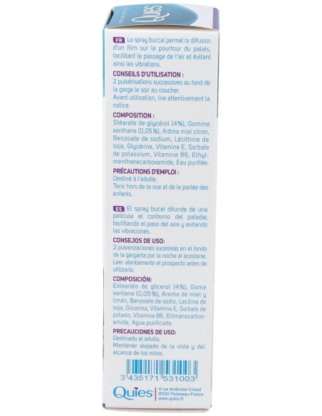 Quies Spray Bucal Antirronquidos Miel Y Limón 70Ml
