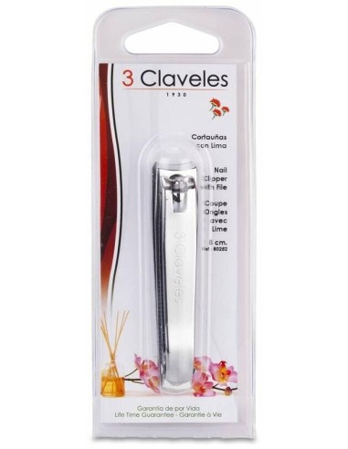 3 Claveles Cortauñas Con Lima 8Cm 1Ud