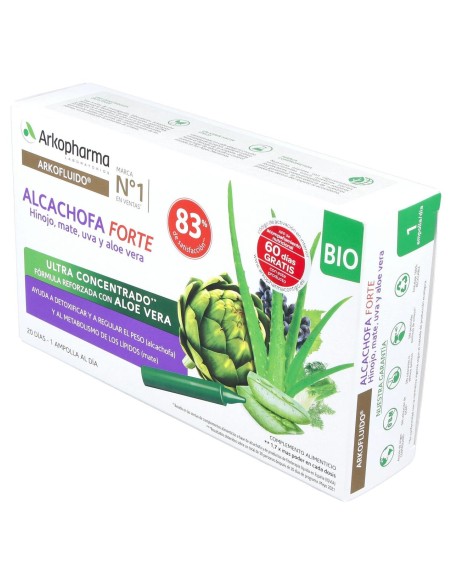 Arkopharma Arkofluido Alcachofa Forte Ultraconcentrado + Aloe Vera 20Ampollas