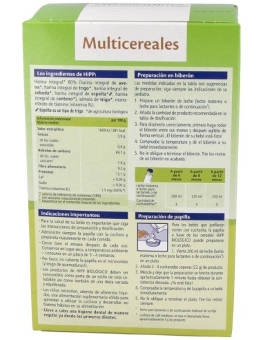 Papilla Multicereales 400Gr. Bio S/A