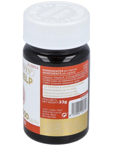 Marnys Vitamina A 5000Ui Línea Vitahelp 120Caps