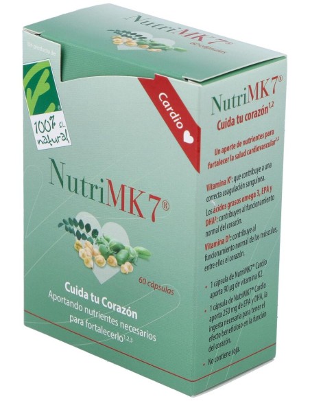 100% Natural Nutrimk7 Cardio Caja Con 60 Cápsulas Vegetales