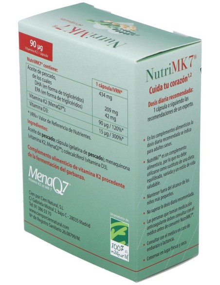 100% Natural Nutrimk7 Cardio Caja Con 60 Cápsulas Vegetales