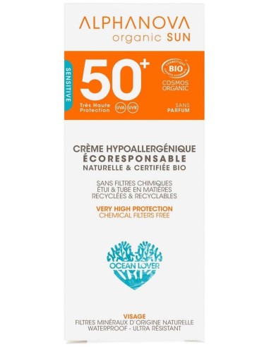 Alphanova Organic Sun Sensitive Crema Hipoalergénico Spf50+ 50G
