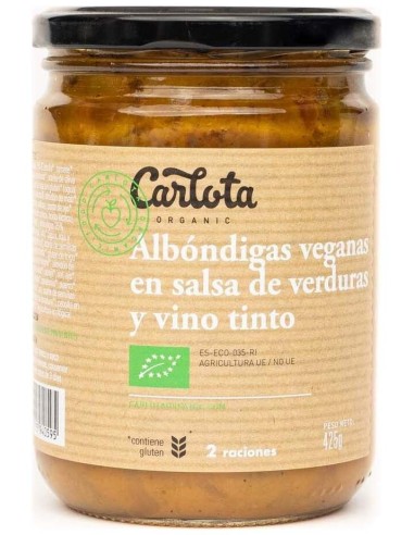 Carlota Organic Albondigas Salsa Verdu Bio Veg 425G