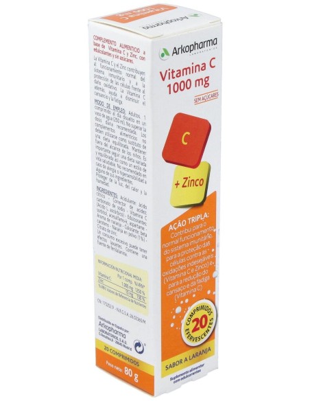 Arkovital Vitamina C 1000Mg 20Comp Efervescentes.