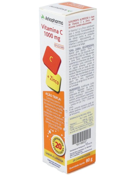 Arkovital Vitamina C 1000Mg 20Comp Efervescentes.