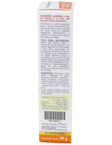 Arkovital Vitamina C 1000Mg 20Comp Efervescentes.