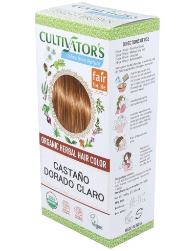 Castaño Dorado Claro Tinte Organico 100Gr. Ecocert