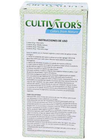 Castaño Dorado Claro Tinte Organico 100Gr. Ecocert