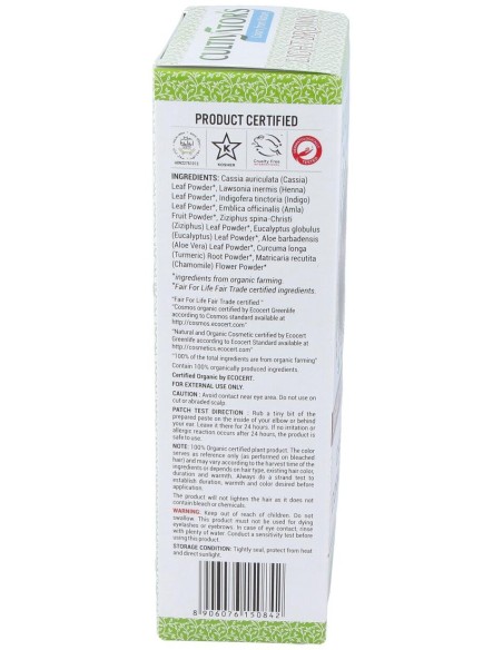 Castaño Dorado Claro Tinte Organico 100Gr. Ecocert