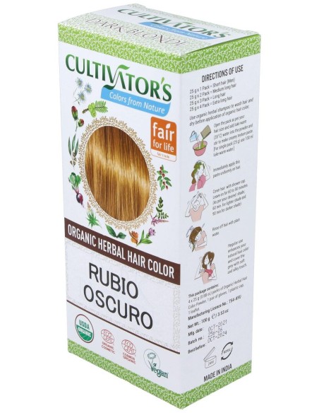 Rubio Oscuro Tinte Organico 100Gr. Ecocert