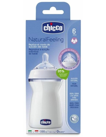 Chicco® Step Up 3 Biberón Tetina Silicona Boca Ancha 6M+ 330Ml