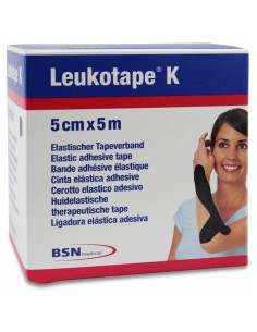 Leukotape K Cinta Autoadhesiva Elástica 5 Cm X 5 M Color Negro, 1 Ud