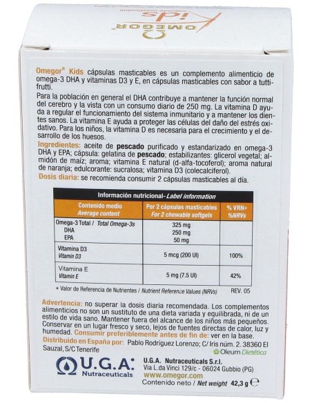 Omegor Kids Masticable 60Cap.