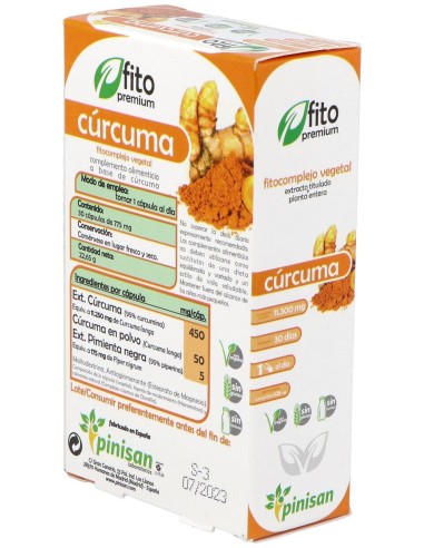 Fito Premium - Curcuma - Pinisan - 30 Cápsulas