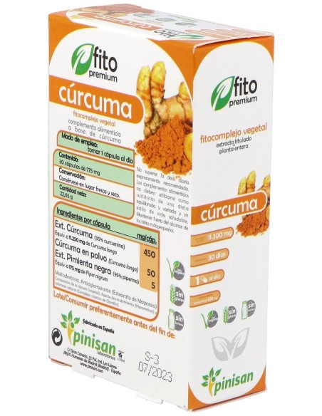 Fito Premium - Curcuma - Pinisan - 30 Cápsulas