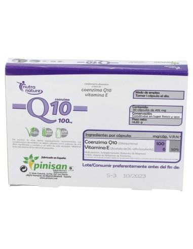 Pinisan Nutranature Q10 100Mg 30Caps
