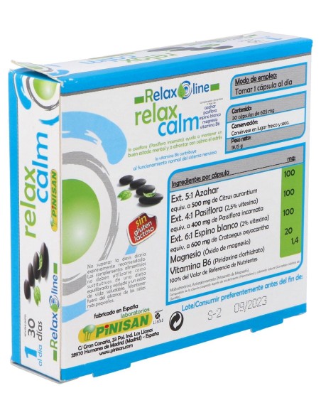 Relaxline - Relaxcalm - Pinisan - 30 Cápsulas