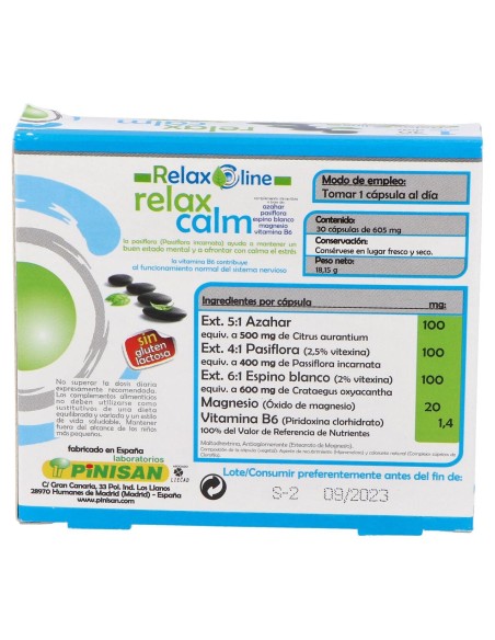Relaxline - Relaxcalm - Pinisan - 30 Cápsulas