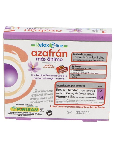 Relax Line Azafran Mas Animo 30Cap.