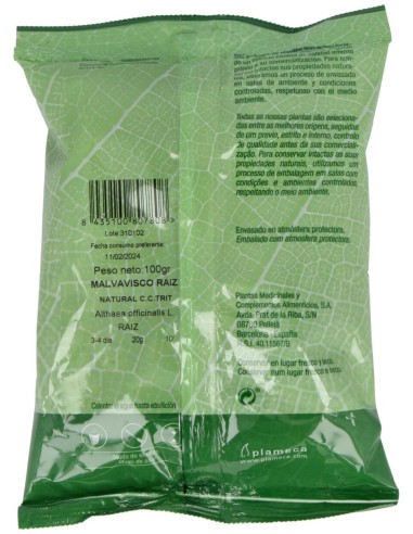 Malvavisco Raiz Natural C.C Trit. Bolsa 100Gr.
