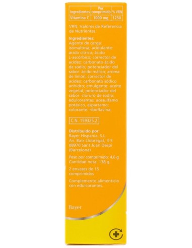 Redoxon Vitamina C Efervescente Sabor Limón, 30 Comprimidos