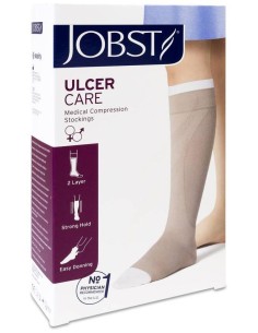 Jobst Ulcercare Media Compresión Fuerte Sin Cremallera Beige Talla M, 1 Unidad
