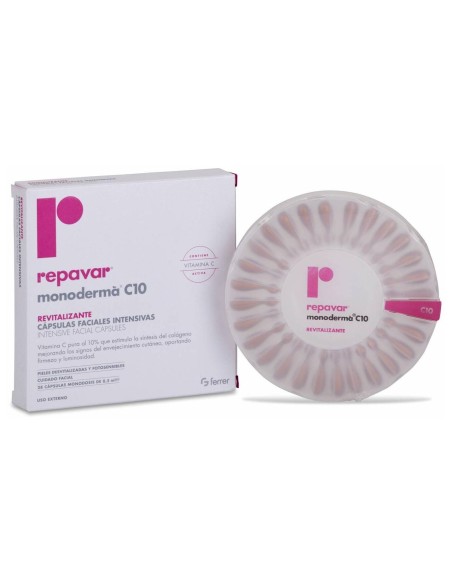 Repavar Revitalizante Monodermà C10 Cápsulas Faciales Intensivas, 28 Uds