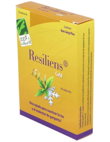 100% Natural Resiliens Cold 30 Cápsulas