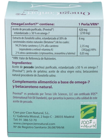 Cien Por Cien Natural Omegaconfort7 60 Perlas