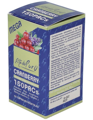 Tongil Estado Puro Cranberry Mega 150 40 Cápsulas