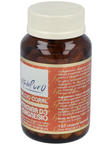 Tongil Estado Puro Calcio Coral Vitamina D3 + Magnesio 120Caps