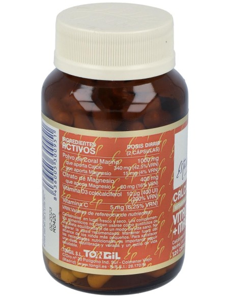 Tongil Estado Puro Calcio Coral Vitamina D3 + Magnesio 120Caps