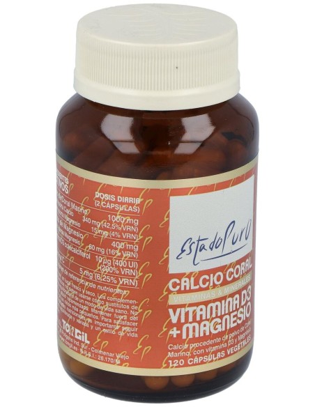 Tongil Estado Puro Calcio Coral Vitamina D3 + Magnesio 120Caps