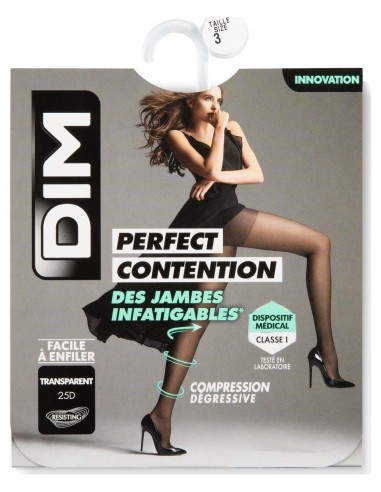 Dim Perfect Contention Panty Compresión Negro Transp 25D Tm 1Ud