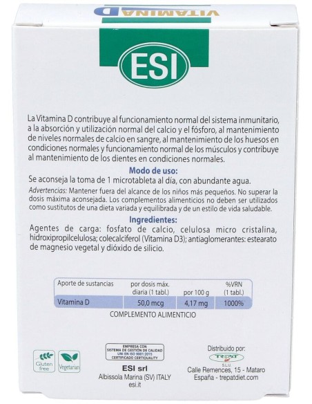 Esi Vitamina D 30 Tabletas