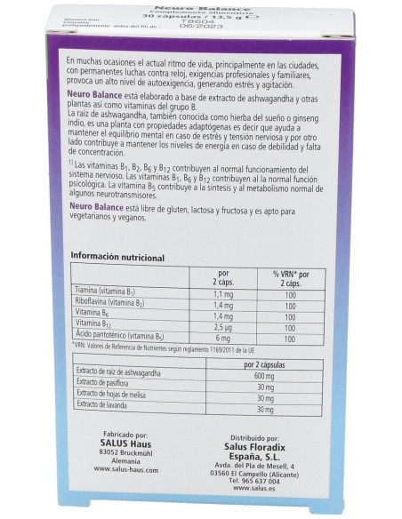 Salus Neuro Balance 30 Caps