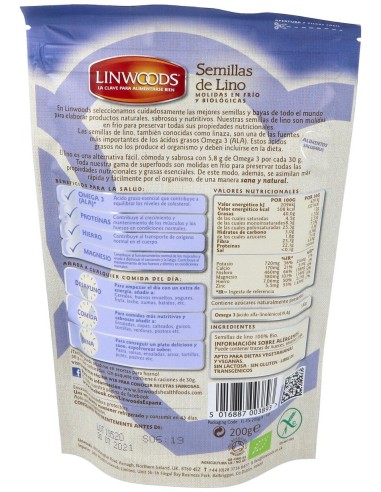 Semillas De Lino Molidas 200Gr. Bio