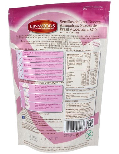 Semillas De Lino Con Nueces Almendras Q10 200Gr.