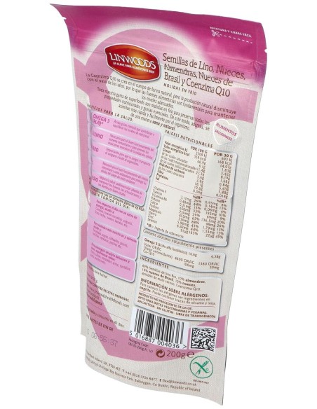 Semillas De Lino Con Nueces Almendras Q10 200Gr.
